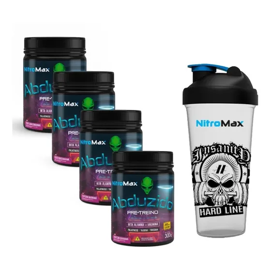 Kit 4x Pre Treino Abduzido 300g + Brinde - Nitromax