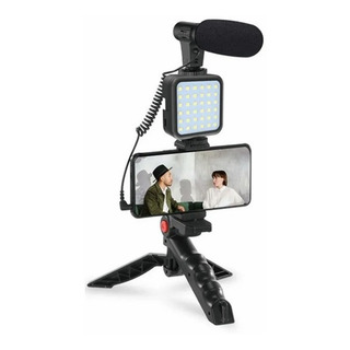 Mini Trípode Soporte Para Teléfono Con Luz De Relleno De Mic Mini Trípode Soporte Para Teléfono Con Luz De Relleno De Mic