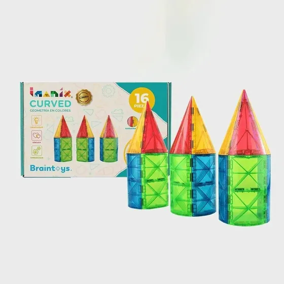 Bloques Magnéticos Imanix Curved 16 Piezas Curvas  Braintoys