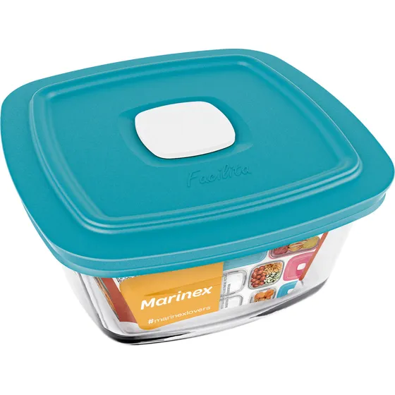 Jogo de Potes Facilita Vap Marinex 500ml com 12 Cor Azul Água