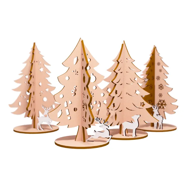 Decoración Para Navidad, Árbol De Pino Con Renos Navideño.