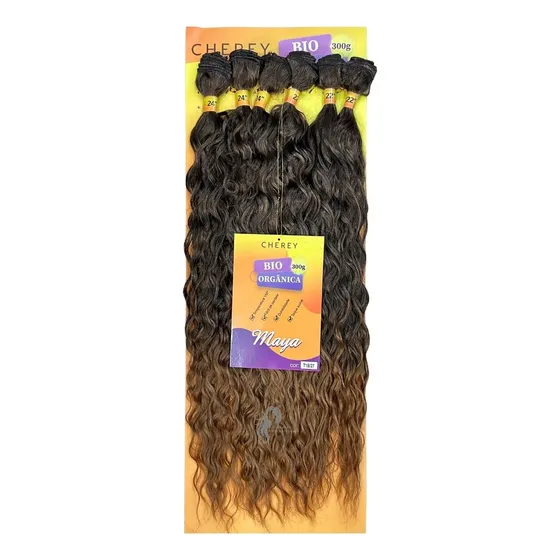Cabelo Cacheado Maya 65cm Cherey Bio Orgânico Na Tela 300gr Cor Ombre Mel