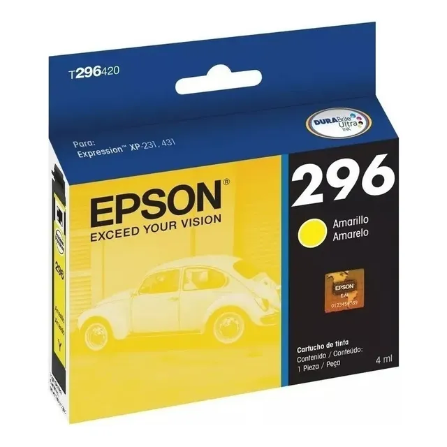 Cartucho De Tinta Epson T296 Color Cyan Magenta O Yellow De 4 Ml