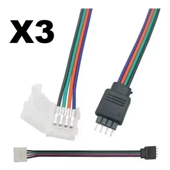 Cable Cinta Led Rgb 3528 5050 4 Pines Conector Extension Luz