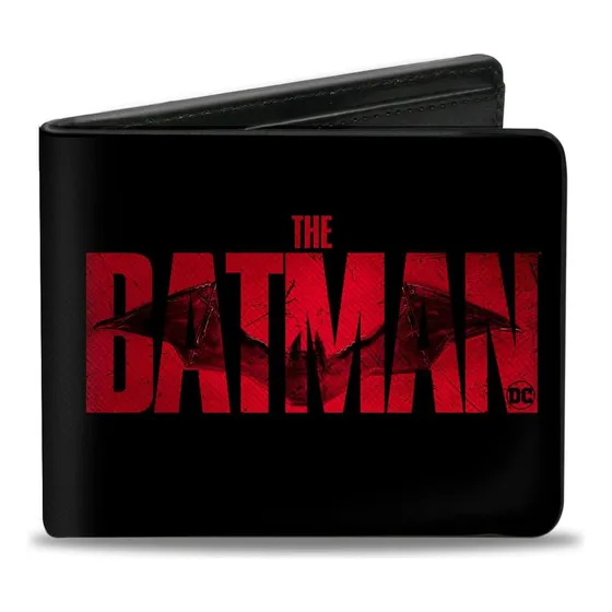 Billetera Bifold Pu The Batman Movie Bat Title Weathered
