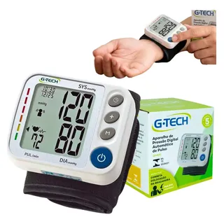 Aparelho Medidor De Pressão Arterial G-tech Digital Pulso Branco Automático