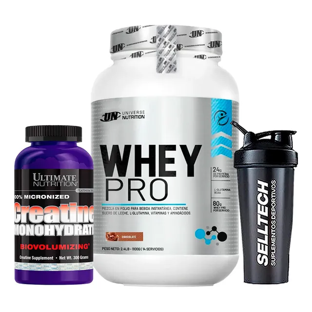 Whey Pro 1.1kg Chocolate+creatina Ultimate Nutrition 300gr