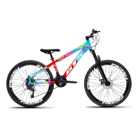 Bicicleta Freeride Gts Predador 21v Aro 26 Freio A Disco