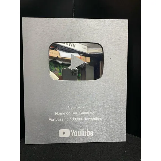 Kit 3 Placas Youtube 1 Mil Inscritos, 100 Mil E 1 Milhao You Tube
