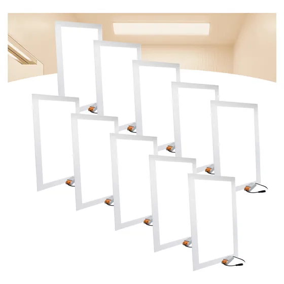 Kit 10 Plafon Painel Led Embutir 30x60 40w Luz Neutro 4000k Cor Branco-neutro 127/220v