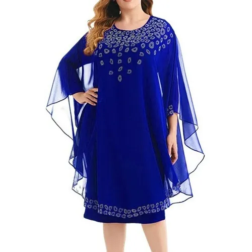 Vestido Elegantes Para Gorditas Falso De Dos Piezas Con Chal