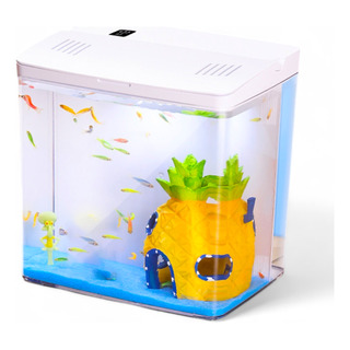 Pecera Sqg Smart Rectangular 20x15 Cm Con Luz Led Y Filtro Pecera Sqg Smart Rectangular 20x15 Cm Con Luz Led Y Filtro