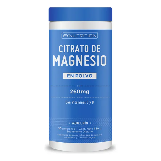Citrato De Magnesio En Polvo Fynutrition - Con Vitaminas C y D - Sabor Limón