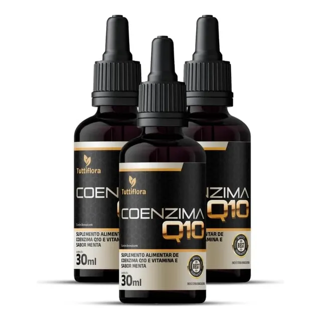 3x Coenzima Q10 100mg P/porção (ubiquinona) 30ml Tuttiflora