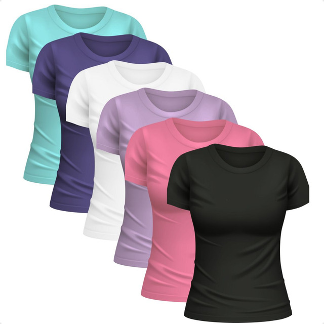 4 Camiseta Baby Look Feminina Lisa Dry Fit Atacado 4 Camiseta Baby Look Feminina Lisa Dry Fit Atacado