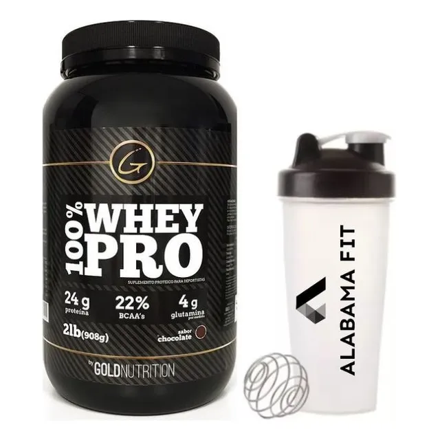 Proteína Whey Pro 2lb - Gold Nutrition Sabor Natural + Vaso