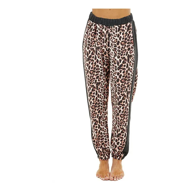 Lnmuld Pantalon Yoga Suelto Para Mujer Largo Raya Leopardo