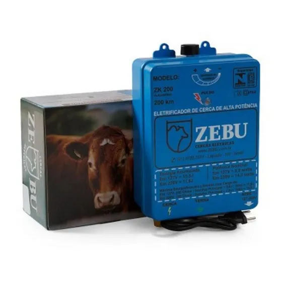 Eletrificador Cerca Zebu 200km 10 Joules Função Seca Capim
