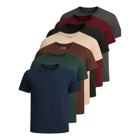 Kit 7 Camisetas Basica Masculina Algodão Fio 30.1 Premium Sortidas P