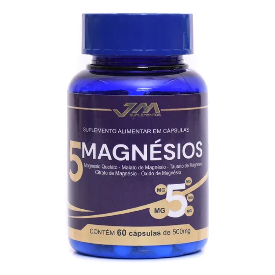 5 Magnésios 60 Cápsulas 500mg Jmsuplementos