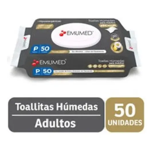 Toallas Húmedas Adulto - Emumed Premium - 50 Uds. | Cuotas sin interés