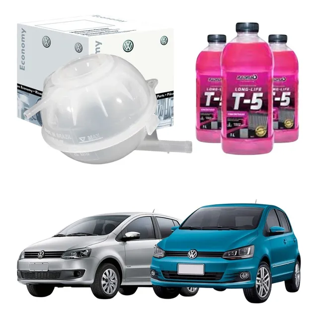 Kit Reservatório Agua Radiador Orig Vw + Aditivo Fox 1.0 1.6