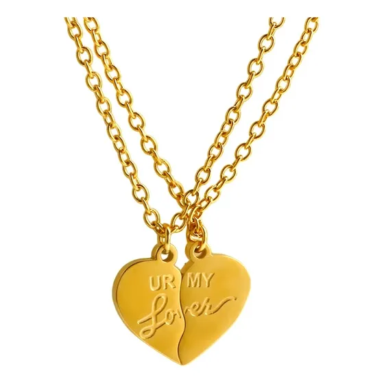 Collar Taylor Swift Lover Duo Dupe Corazón Novios Pareja