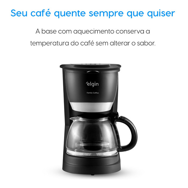 Cafeteira Elétrica 30 Xícaras Elgin Family Coffee Preta Preto 127v Cafeteira Elétrica 30 Xícaras Elgin Family Coffee Preta Preto 127v