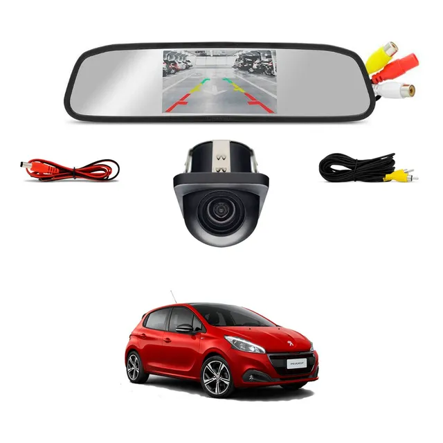 Kit Camera Retrovisor Peugeot 208 2013 2014 2015 2016 2017