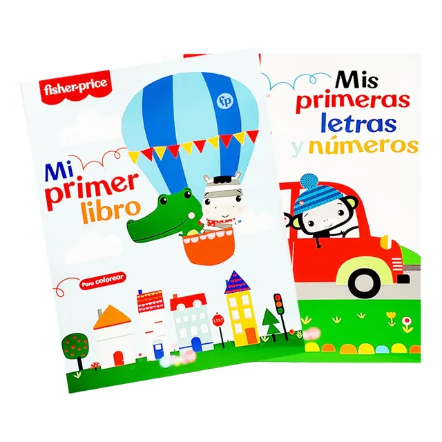 Set De 2 Libros Para Colorear Mi Primer Libro Fisher Price 