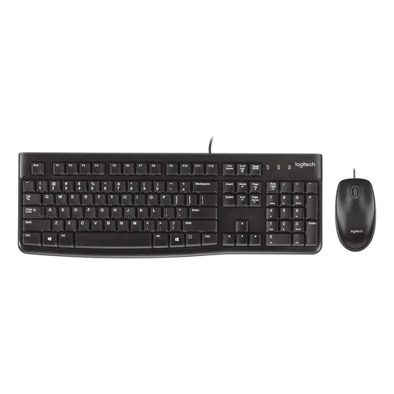 Kit de teclado y mouse Logitech MK120 Español Latinoamérica de color negro | Cuotas sin interés