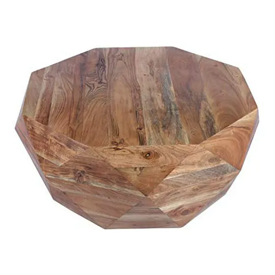 Mesa De Centro De Madera De Acacia En Forma De Diamante, 33 