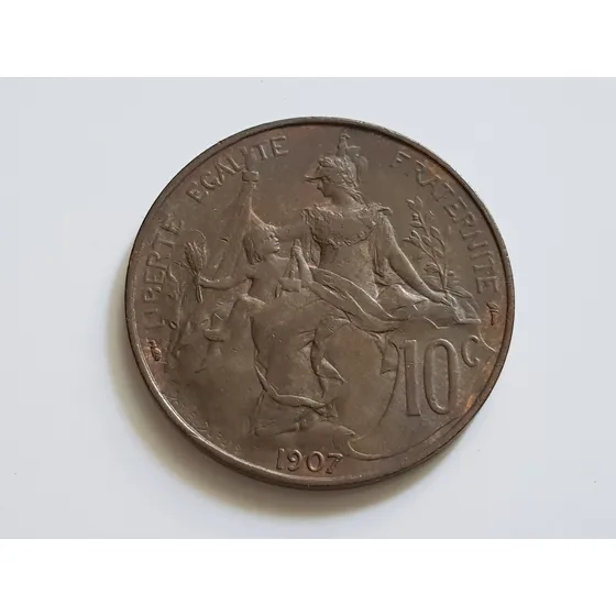 Moneda Francia 1907 10 Centavos Coleccion Franco