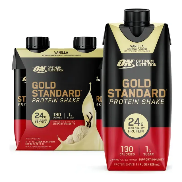 Proteína Bebible Gold Standard Protein Shake 325ml Pack X4 Sabor Vainilla