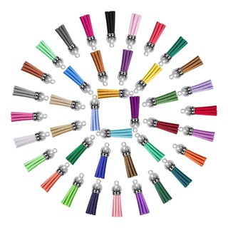 200 Piezas 40 Colores 38 Mm Colgantes De Borlas De Cuero Con 200 Piezas 40 Colores 38 Mm Colgantes De Borlas De Cuero Con