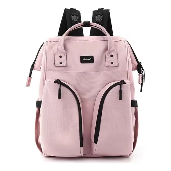 Mochila Himawari 1208 Maternal Bolsillos Térmicos Color Rosa Claro