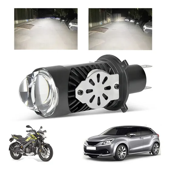 Faros Led H4 Hb2 9003 Tipo Lupa Para Moto Luz Altas Y Bajas
