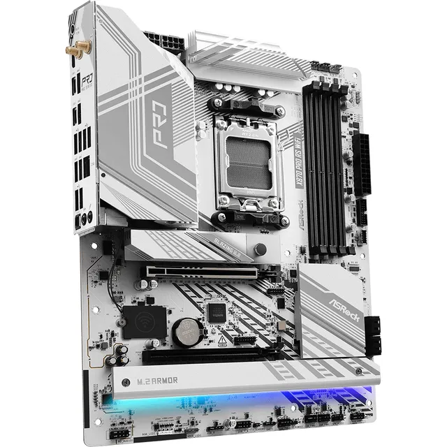 Board Asrock Amd X870 Pro Rs Wifi Am5 Atx Color Blanco