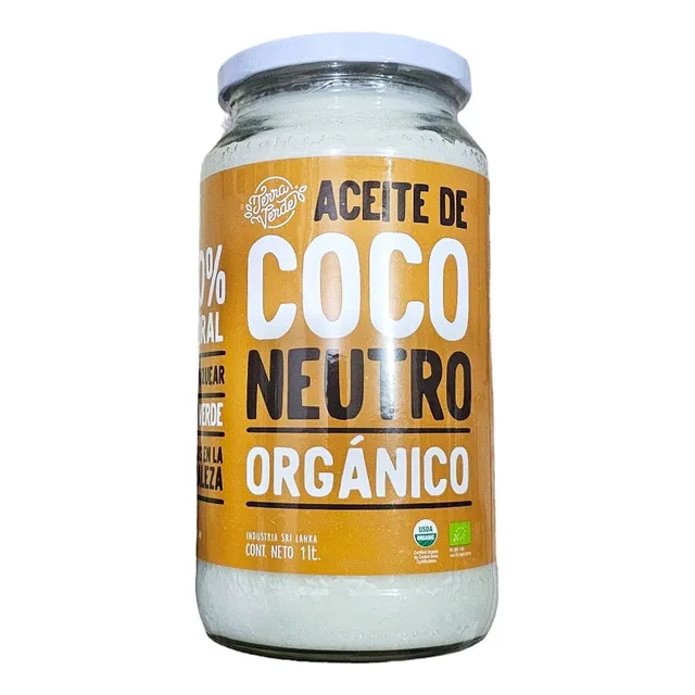Aceite De Coco Orgánico Terra Verde 1 Litro | Neutro