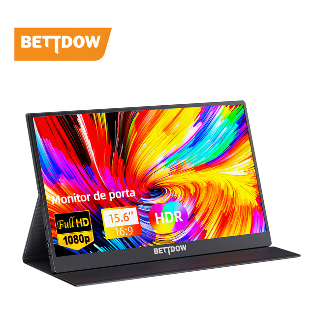 Monitor Portátil Bettdow Brand/ Full Hd Ips 15.6 Compatível Com A Cor Preta Hdmi/tipo C/ U...