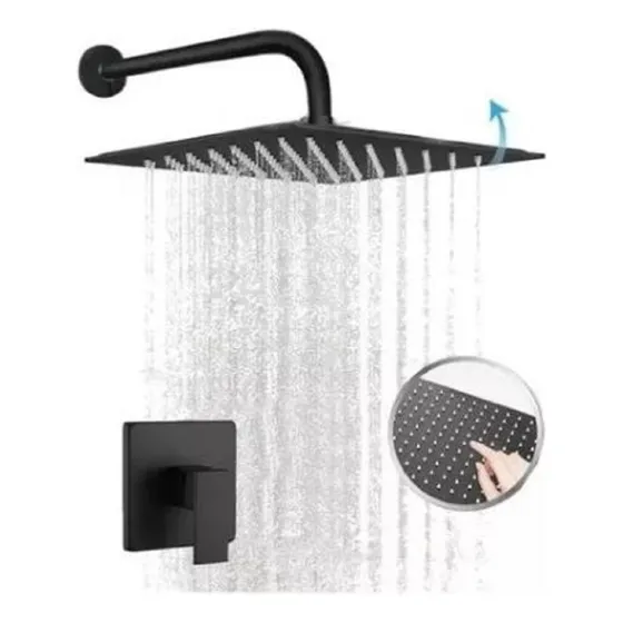 Llave Ducha Con Su Ducha Cuadrada Tubo Y Roseta Super Combo
