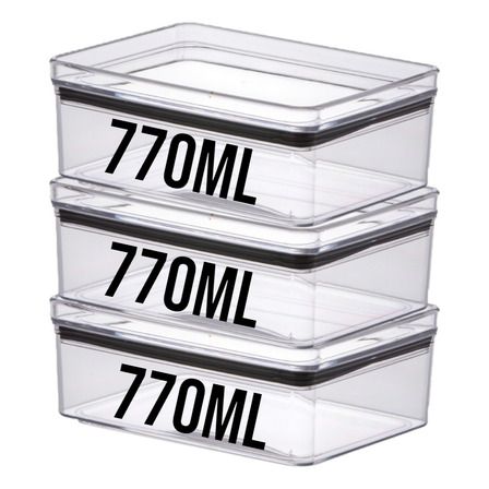 Pote, Porta-frios, Hermético, Lumini, 770ml Kit C/ 3 Unds Cor Cristal Pote, Porta-frios, Hermético, Lumini, 770ml Kit C/ 3 Unds Cor Cristal