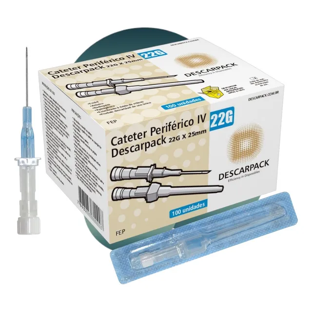 Cateter Intravenoso Periférico Iv 22g - Cx 100un Descarpack