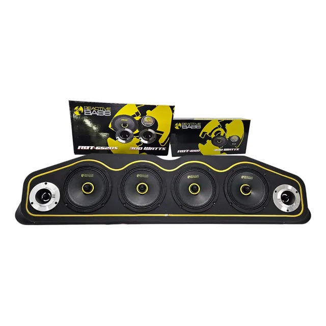 Cajón Con Set Medios 6.5 Reactive +luz Neon Amarilla