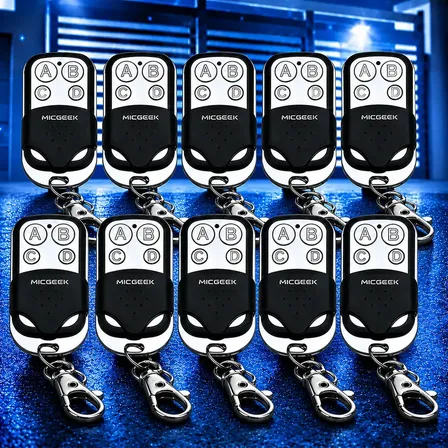 Kit 10 Controle Remoto 4 Botões Para Portão Eletrônico Automatico 433mhz Micgeek