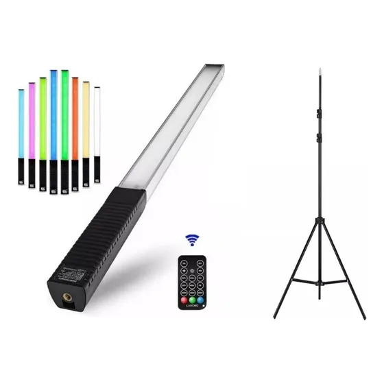 Bastão Luz Led  Rgb Bicolor Cor Da Estrutura Preto