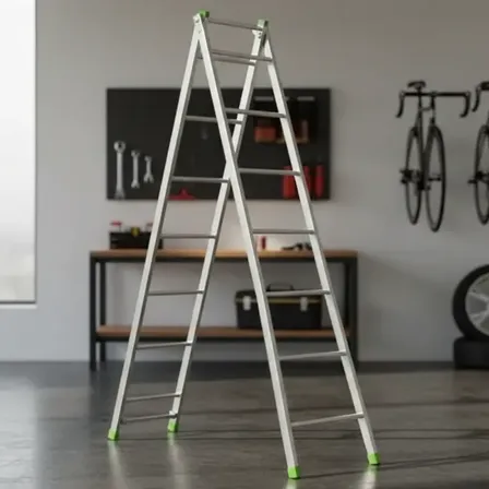 Escada Extensiva 7 Degraus 4x1 Pintor Doméstica Construção Prata