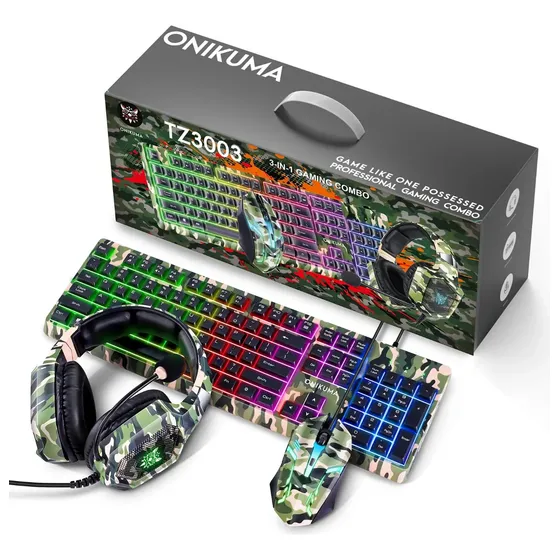 Set Gamer Onikuma 3 En 1 Modelo Tz3003 Camu Gaming Combo