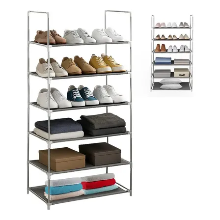 Zapatera Organizador 18 Pares Mueble Armable Rack Multiusos Selectshop Color Gris
