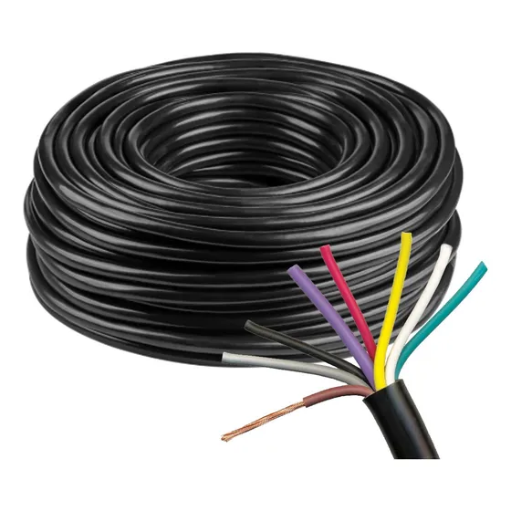 Rolo Com 15m Fio Cabo Chicote Pp Cobre 8 Vias 8x1mm Cor Preto 127/220v